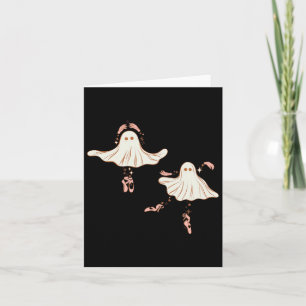 Schattigee Halloween Ghost Dancing Ballerina Kaart
