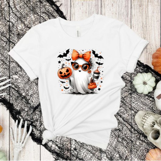 Schattigee Halloween Ghost Drink Koffie Tri-Blend Shirt
