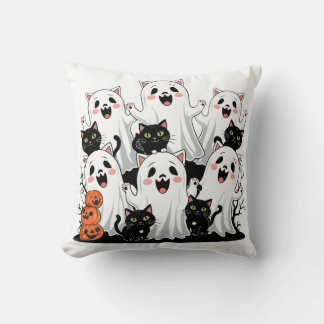 Schattigee Halloween Ghost en Black Cat Sierkussen