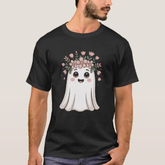 Schattigee Halloween Ghost Floral Girls T-shirt –