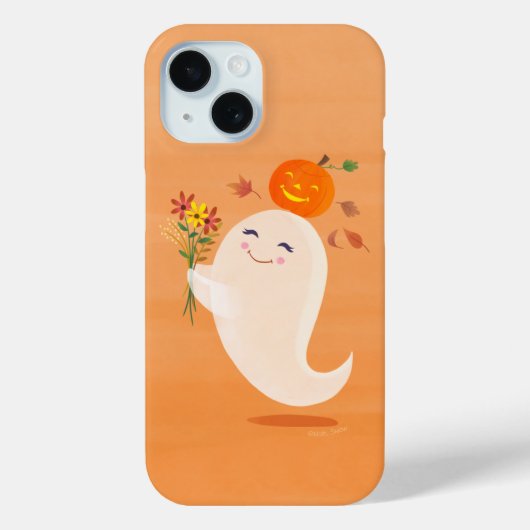 Schattigee Halloween Ghost & Flowers Case-Mate iPhone Case (Achterkant)