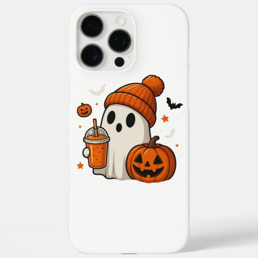 Schattigee Halloween Ghost met pompoen en Drink Case-Mate iPhone Case (Achterkant)