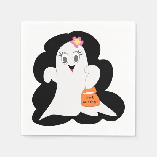 Schattigee Halloween Ghost Papier Servetten (Voorkant)