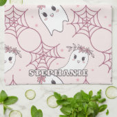 Schattigee Halloween Ghost & Spiderweb Pattern (2) Theedoek (Gevouwen)