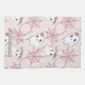 Schattigee Halloween Ghost & Spiderweb Pattern (2) Theedoek (Horizontaal)