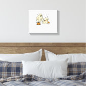 Schattigee Halloween Ghost Walking Ghost Cat Class Canvas Afdruk (Insitu (Slaapkamer))