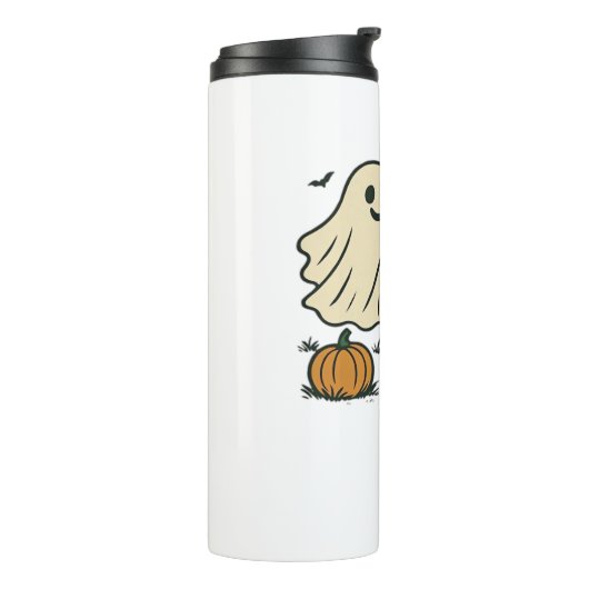 Schattigee Halloween Ghost Walking Ghost Cat Class Thermosbeker (Gedraaid links)