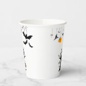 Schattigee Halloween Ghost Witch met Broom en Pomp Papieren Bekers (Links)