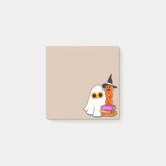 Schattigee Halloween Ghost - Zonnebril, Pompoen, B Post-it® Notes (Voorkant)