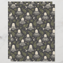 Schattigee Halloween Ghosts Lace - Green Scrapbook