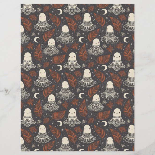 Schattigee Halloween Ghosts Lace - Rust Scrapbook  (Voorkant)