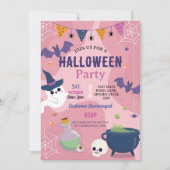 Schattigee Halloween Ghosts Party Pumpkins Uitnodi Kaart (Voorkant)