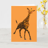 Schattigee Halloween Giraffe Kaart (Gele Bloem)