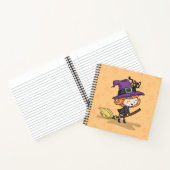 Schattigee Halloween heks en kat | Notitieboek (Binnen)