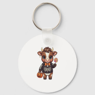 Schattigee Halloween Highland Koe Sleutelhanger
