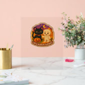 Schattigee Halloween kat en mummie borduurwerk Pat Acryl Bord (Huwelijk)