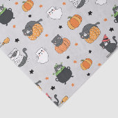 Schattigee Halloween katten en geesten Tissuepapier (Detail)