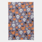 Schattigee Halloween katten en schedels Spooky Theedoek (Verticaal)