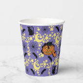 Schattigee Halloween katten, vleermuizen en sterre Papieren Bekers (Achterkant)