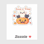 Schattigee Halloween - Kawaii Ghost en Black Cats  Sticker (Vel)