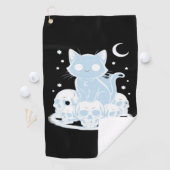 Schattigee Halloween Kitten Cat Gotische Esthetisc Golfhanddoek (Insitu)
