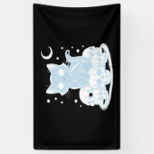 Schattigee Halloween Kitten Cat Gotische Esthetisc Spandoek (Verticaal)