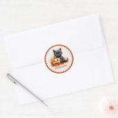 Schattigee Halloween Kitten en Pompoen Sticker (Envelop)