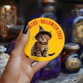 Schattigee Halloween Kitten In Witch Pet Party Fav Ronde Sticker