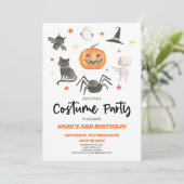 Schattigee Halloween Kostuum Feestuitnodiging Kaart (Staand voorkant)