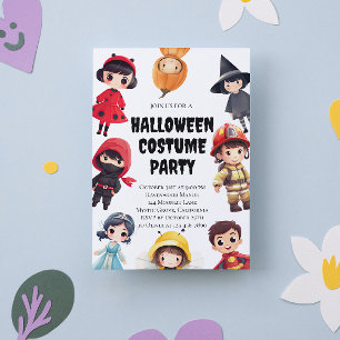 Schattigee Halloween Kostuum Party Invitation voor Kaart