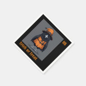 Schattigee Halloween kraai in vermomming | feestel Servet (Hoek)