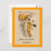 Schattigee  Halloween kunst met  tekst Briefkaart (Voorkant / Achterkant)