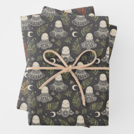 Schattigee Halloween Lace Ghosts Set van drie Inpakpapier Vel