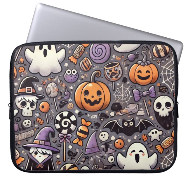 Schattigee Halloween-laptophoes Laptop Sleeve (Voorkant)
