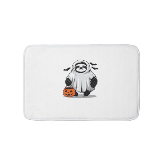 Schattigee Halloween Luiaard T-Shirt Schattig en S Badmat (Voorkant)