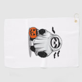 Schattigee Halloween Luiaard T-Shirt Schattig en S Golfhanddoek (Horizontaal)