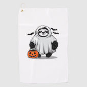 Schattigee Halloween Luiaard T-Shirt Schattig en S Golfhanddoek (Voorkant)
