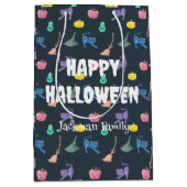 Schattigee Halloween met pompoenen, gepersonalisee Medium Cadeauzakje (Voorkant)