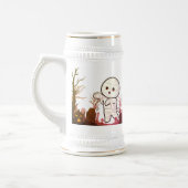 Schattigee Halloween-mummie in Spooky Graveyard - Bierpul (Links)