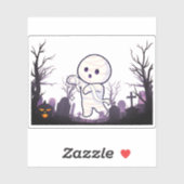 Schattigee Halloween-mummie in Spooky Graveyard -  Sticker (Vel)