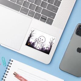 Schattigee Halloween-mummie in Spooky Graveyard -  Sticker