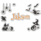 Schattigee Halloween Naam Sticker – Gepersonalisee (Voorkant)