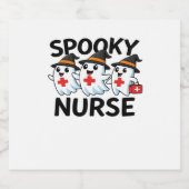 Schattigee Halloween Nurse Ghosts Cartoon Classic Sparkling Wijnetiket (Enkel label)