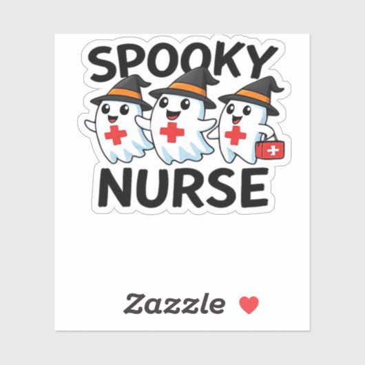 Schattigee Halloween Nurse Ghosts Cartoon Classic Sticker (Vel)
