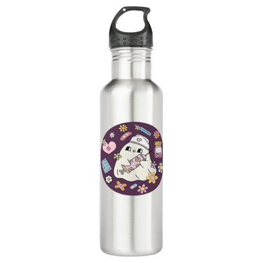 Schattigee Halloween Nurse Oversized T-shirt Waterfles (Voorkant)