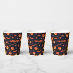 Schattigee Halloween Paper Cups met Pumpkins & Gho Papieren Bekers