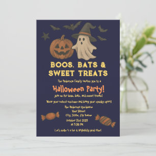 Schattigee Halloween - Pastel Pompoen & Snoep Part Kaart