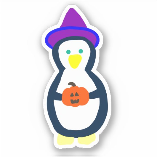 Schattigee Halloween Penguin Sticker (Voorkant)