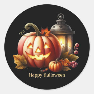 Schattigee Halloween pompoen aanpasbaar Ronde Sticker