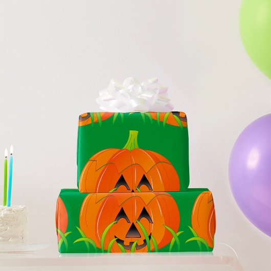 Schattigee Halloween pompoen Jack-O-Lantern Cadeaupapier